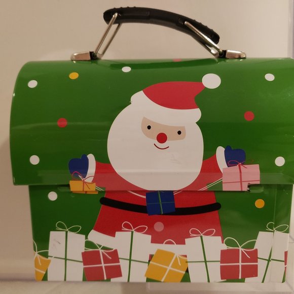 MINI LUNCHBOX - CHRISTMAS COOKIE TIN - SANTA and GIFTS - Picture 2 of 12